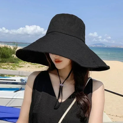 Japanese Big Brim Foldable Cotton Sun Hat