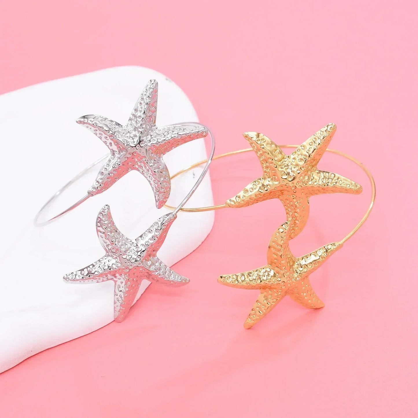 Gold Starfish Cuff Bracelet