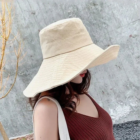 Japanese Big Brim Foldable Cotton Sun Hat