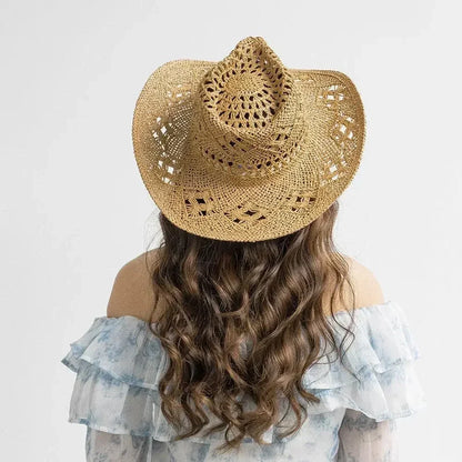 Hand-Woven Western Cowboy Straw Hat
