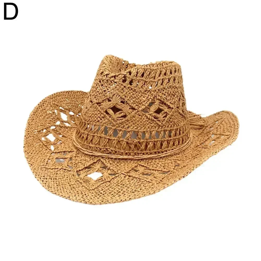 Hand-Woven Western Cowboy Straw Hat