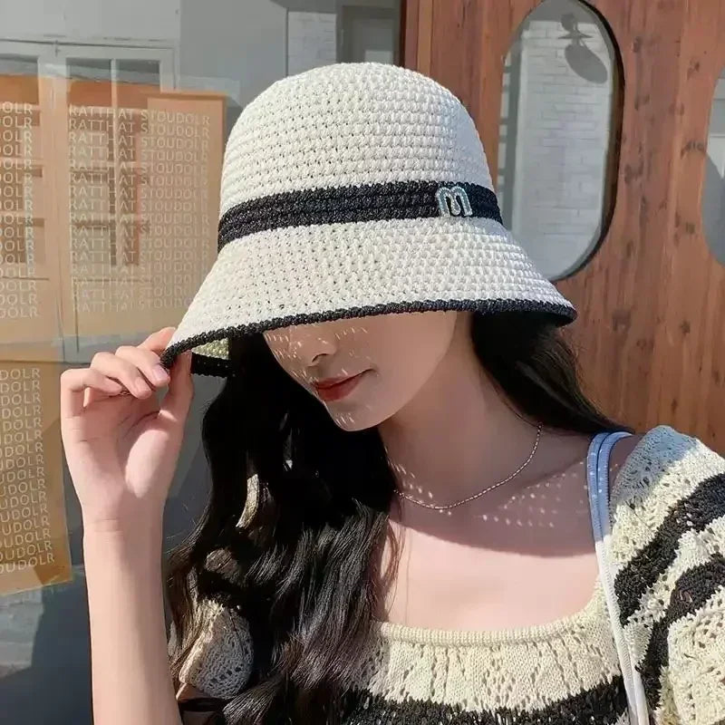 Korean Hollow Knit Crochet Bucket Hat