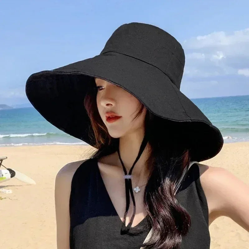 Japanese Big Brim Foldable Cotton Sun Hat