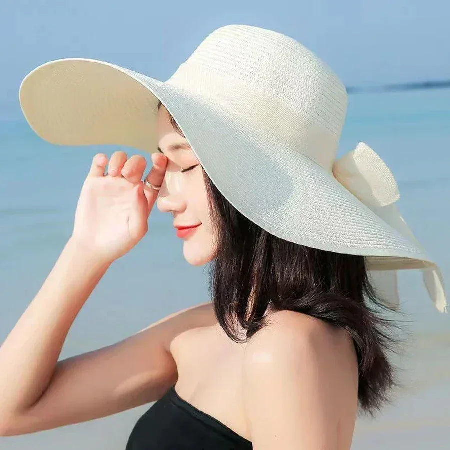 Wide Brim UV Protection Foldable Straw Hat