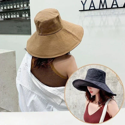 Japanese Big Brim Foldable Cotton Sun Hat