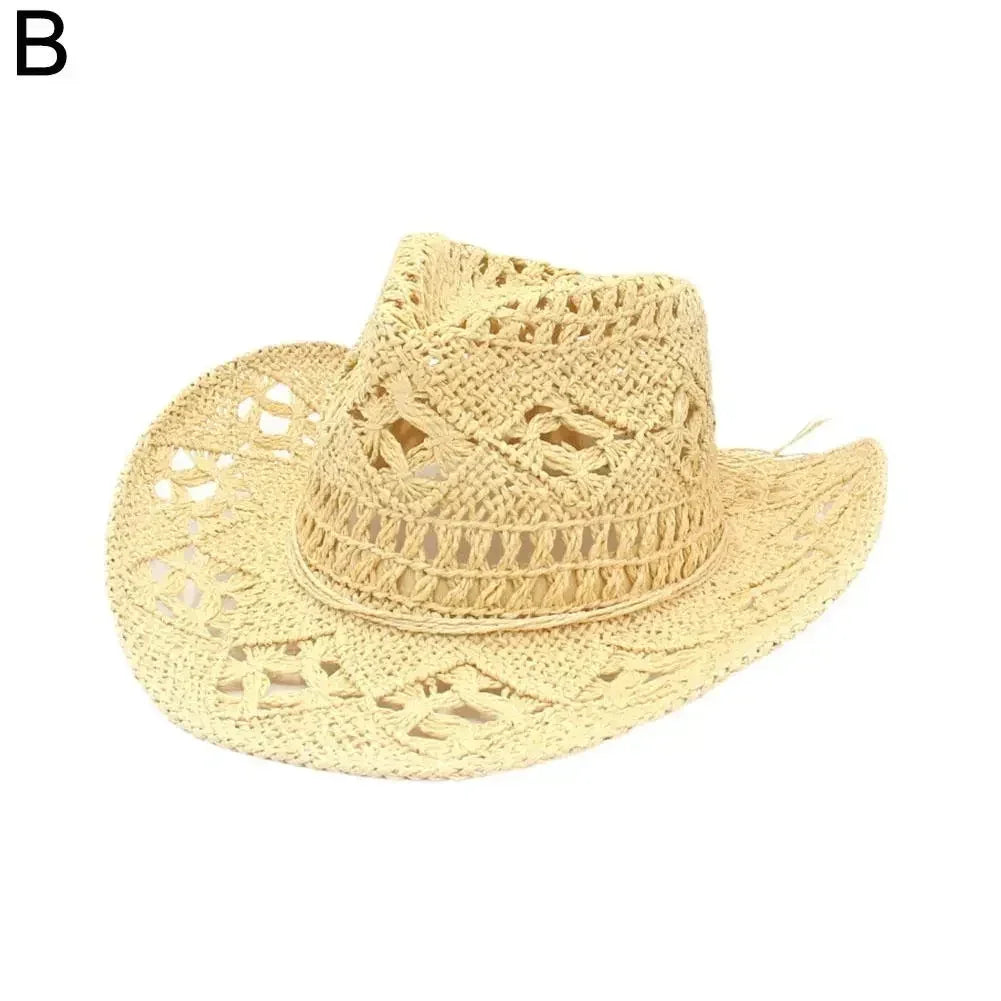 Hand-Woven Western Cowboy Straw Hat
