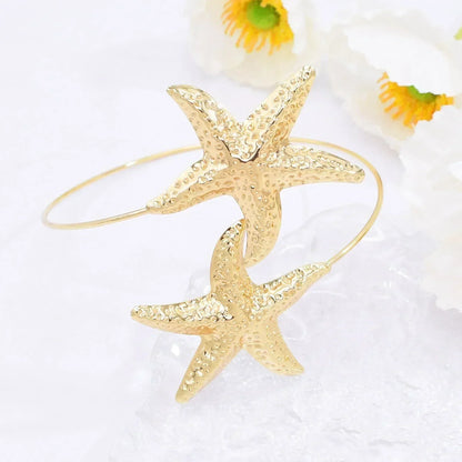 Gold Starfish Cuff Bracelet