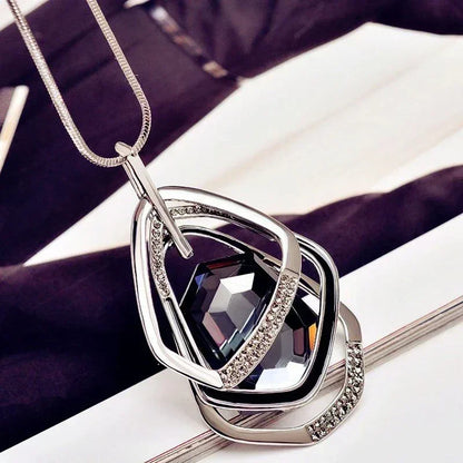 Gray Crystal Choker Necklace
