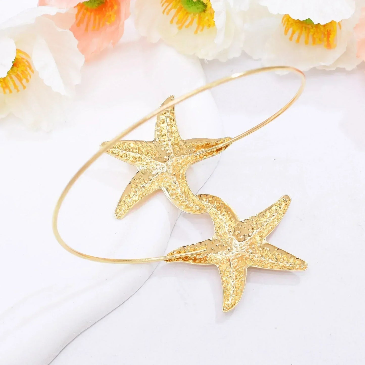 Gold Starfish Cuff Bracelet