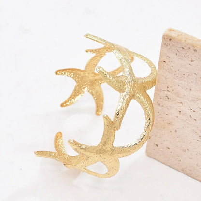 Gold Starfish Cuff Bracelet