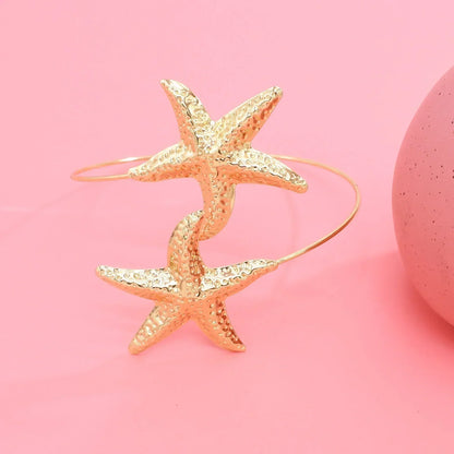 Gold Starfish Cuff Bracelet