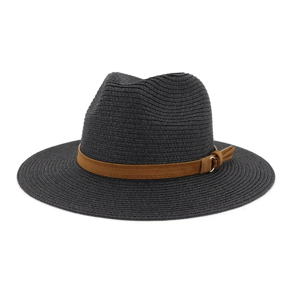 Oversized Panama Jazz Trilby Straw Sun Hat