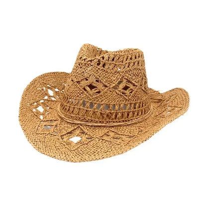 Hand-Woven Western Cowboy Straw Hat