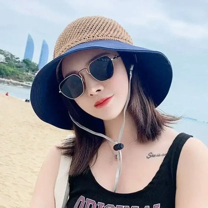 Foldable Wide Brim Bucket Hat | Ponytail Friendly