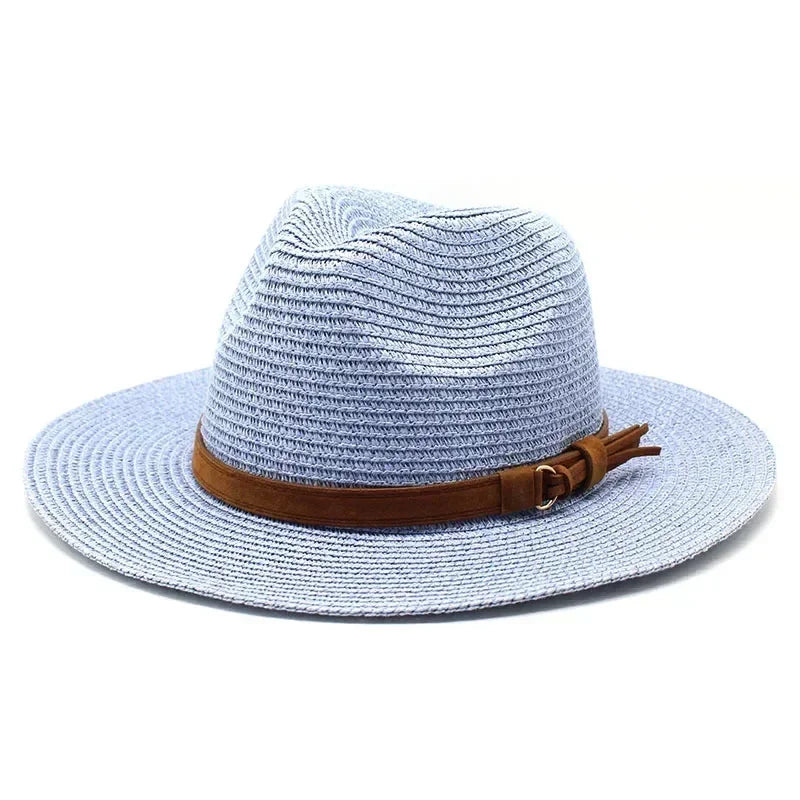 Oversized Panama Jazz Trilby Straw Sun Hat
