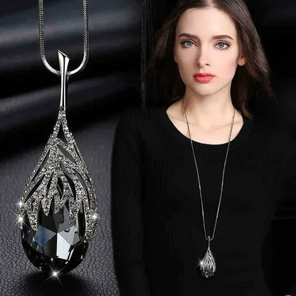 Gray Crystal Choker Necklace