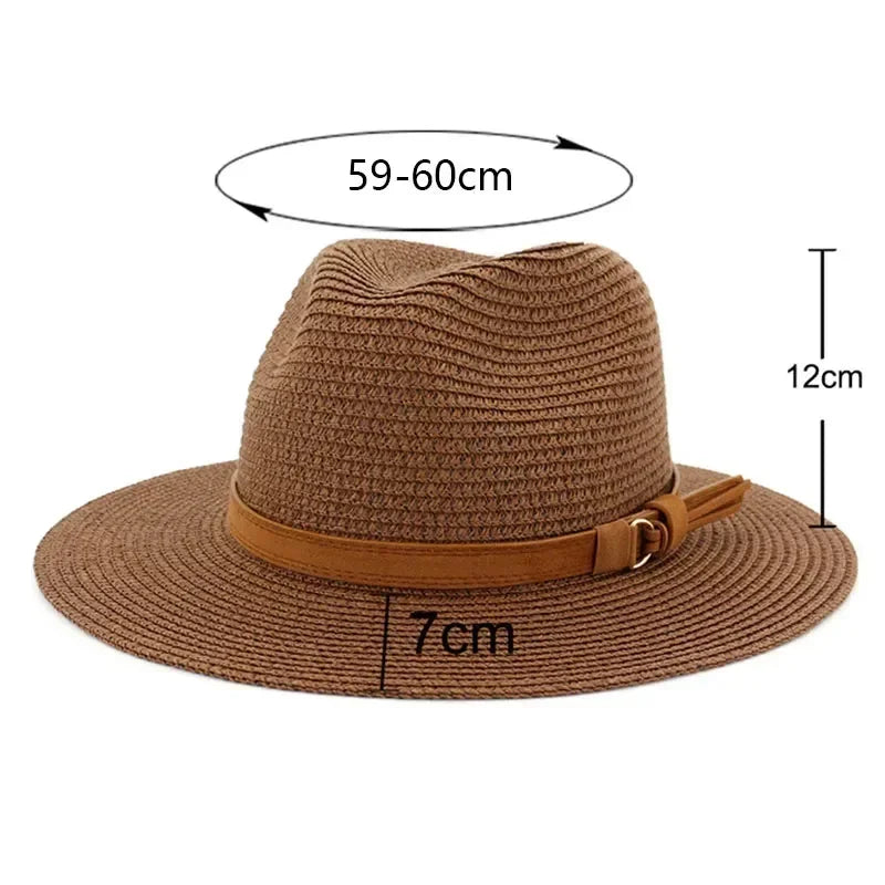 Oversized Panama Jazz Trilby Straw Sun Hat