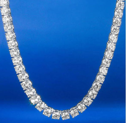 Silver 12MM Cuban & Tennis Chain Bundle Set (4 Pieces)