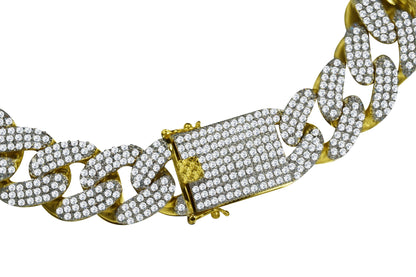 18MM CZ Cuban Link Chain | Gold Plated | 18"-24"