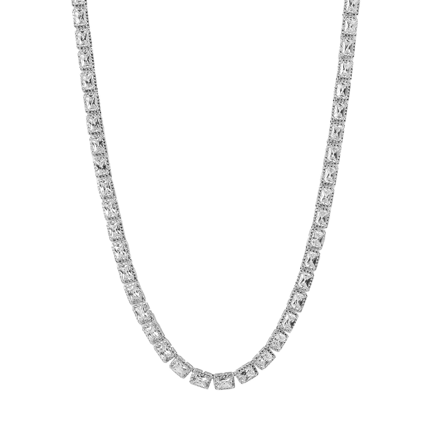 6MM Square CZ Tennis Chain | Gold & Silver Plated | 20"-22"