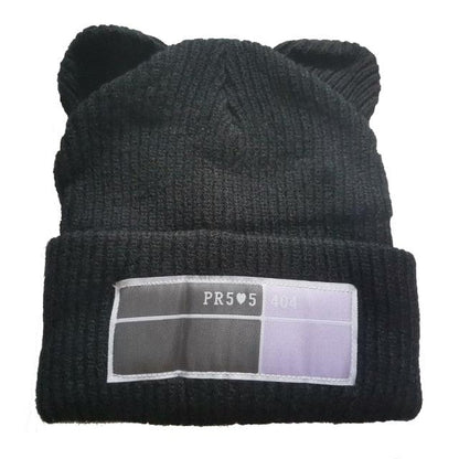 Double Pompom Knit Beanie Hat for Women