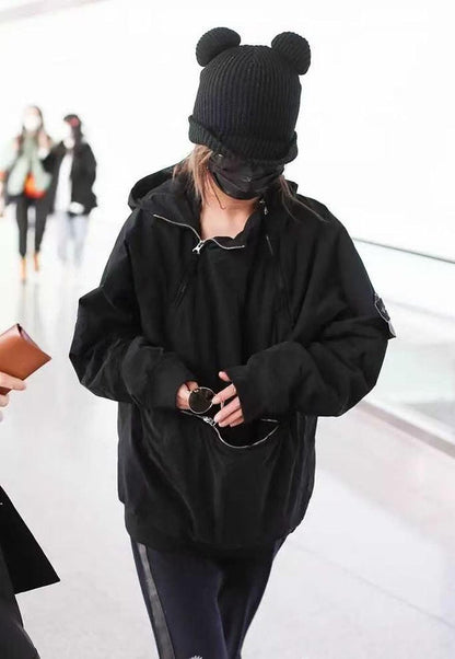 Double Pompom Knit Beanie Hat for Women