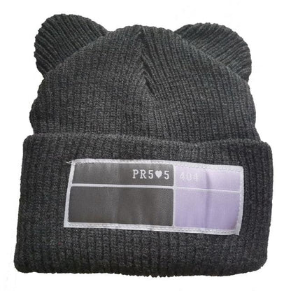 Double Pompom Knit Beanie Hat for Women