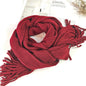 Wool Tassel Striped Shawl Scarf