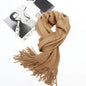 Wool Tassel Striped Shawl Scarf