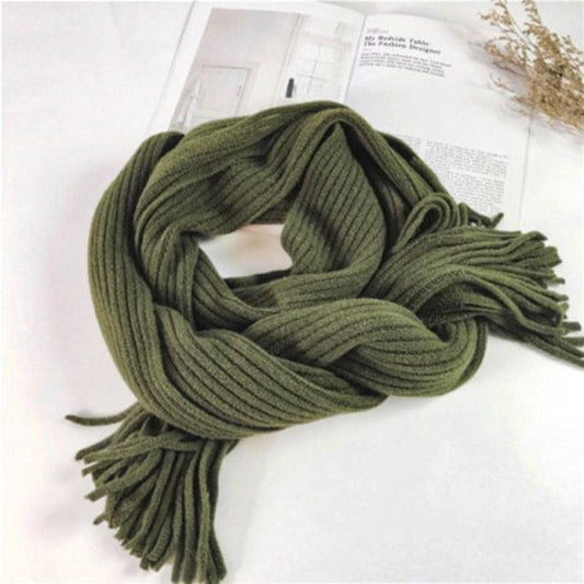 Wool Tassel Striped Shawl Scarf